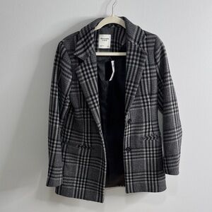 Abercrombie & Fitch Gray Plaid Blazer
